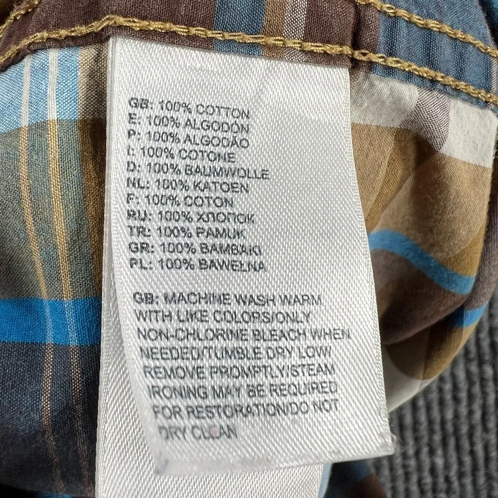The North Face Shirt Mens Medium Brown Plaid Long Sleeve Button Up‎ Outdoor Camp